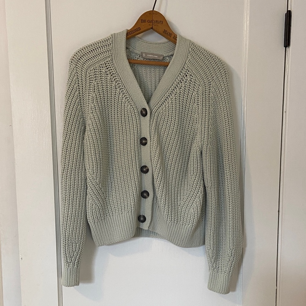 Everlane Women's Light Blue Cotton Blend Cardigan - size M - very good used cond